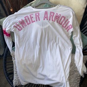 White and pink breast cancer awareness long sleeve